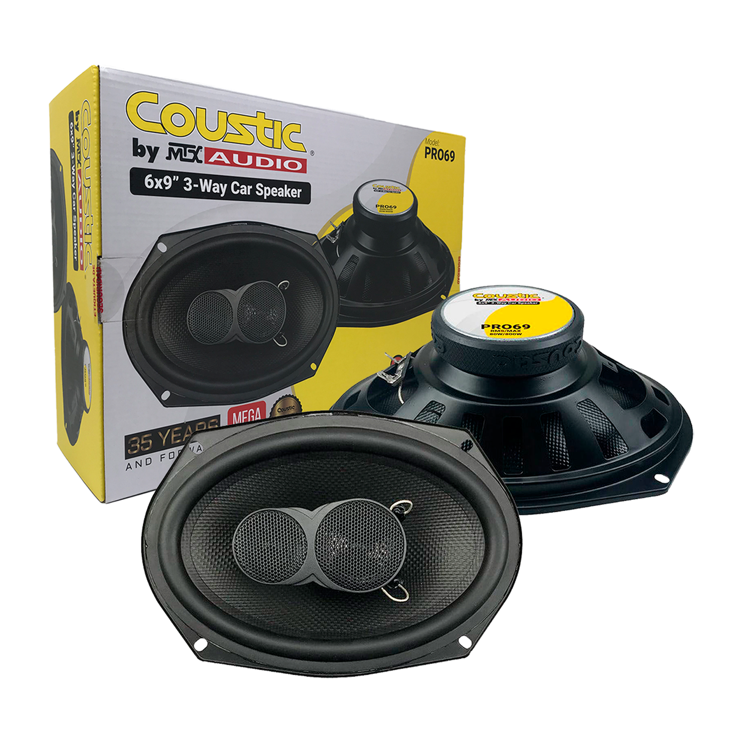 Bocinas Coaxiales Coustic Pro69 800 Watts 6x9 Pulgadas 4 Ohms 3 Vías - Audioshop México lo mejor en Car Audio en México -  Coustic