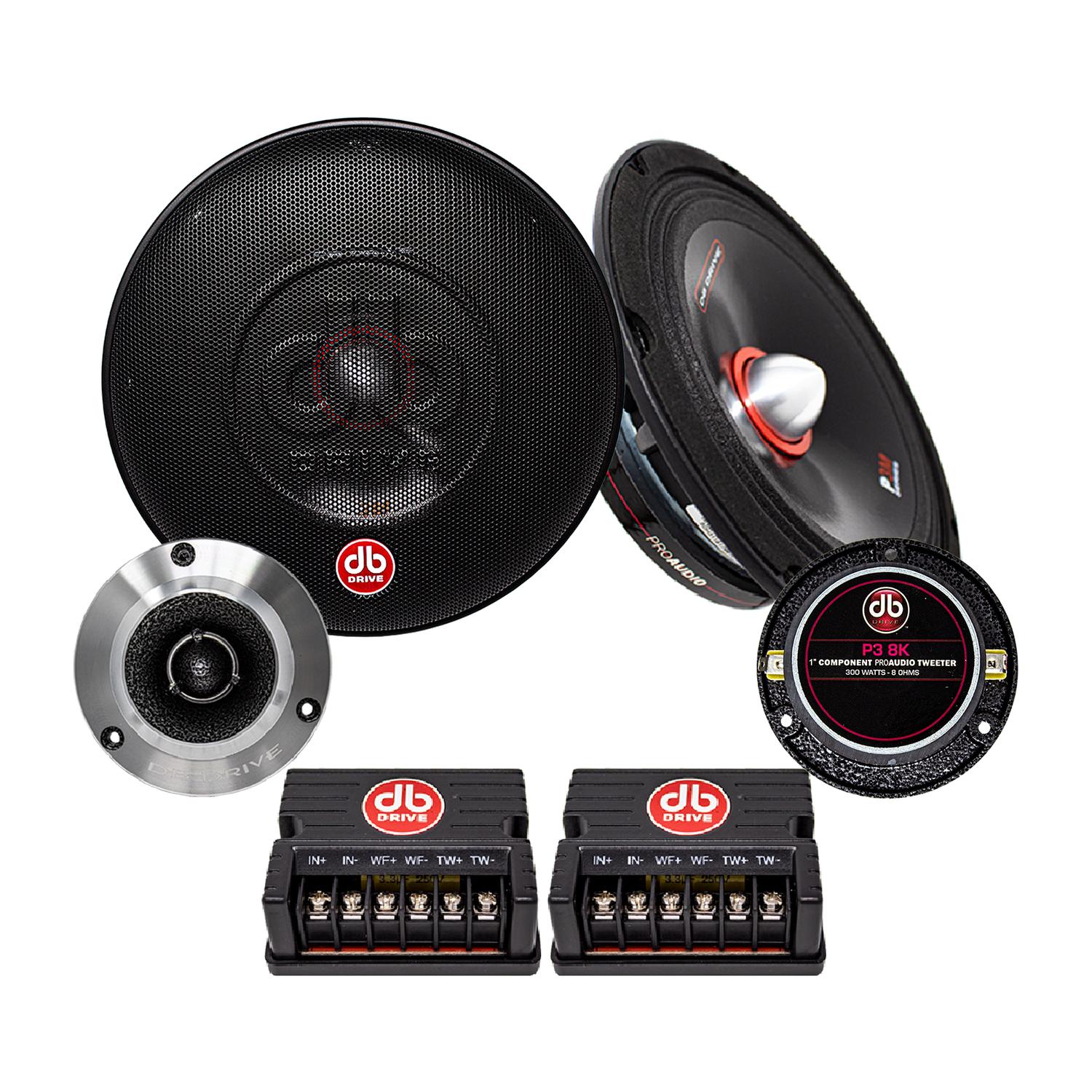 Set de Medios Rangos DB Drive P3 8K 8 PLG 300W - Audioshop México lo mejor en Car Audio en México -  DB Drive