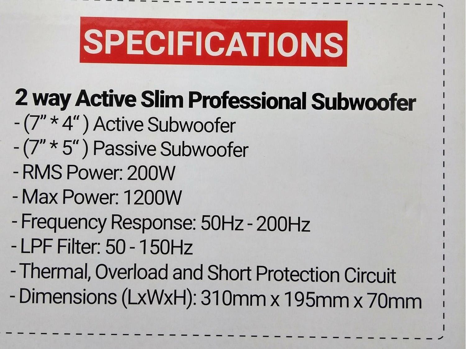Subwoofer Activo Amplificado Plano Profesional Rock Series RKS-P77SS 1200 Watts 7 Pulgadas 4 Ohms pa - Audioshop México lo mejor en Car Audio en México -  Rock Series