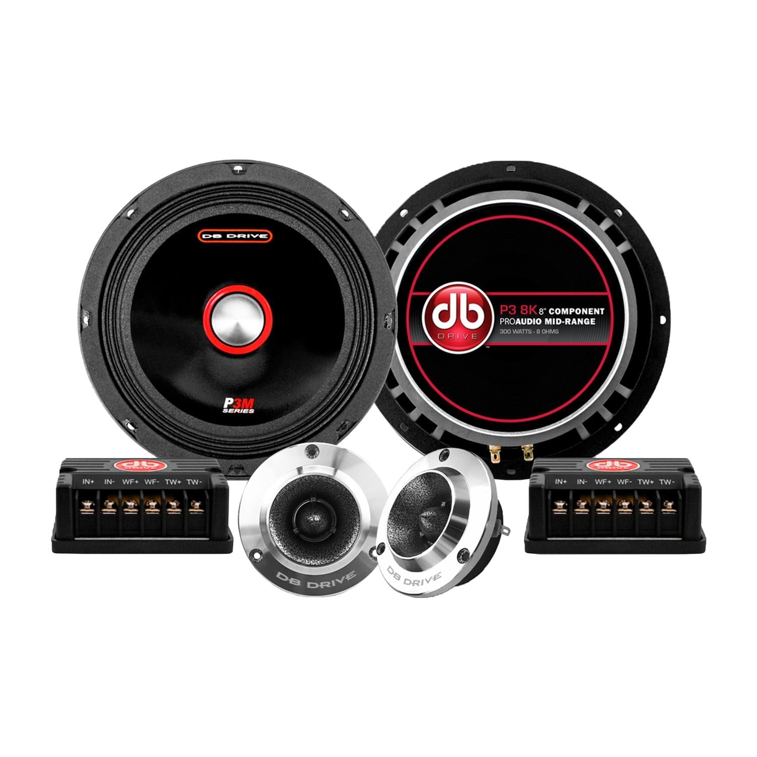 Set de Medios Rangos DB Drive P3 8K 8 PLG 300W - Audioshop México lo mejor en Car Audio en México -  DB Drive