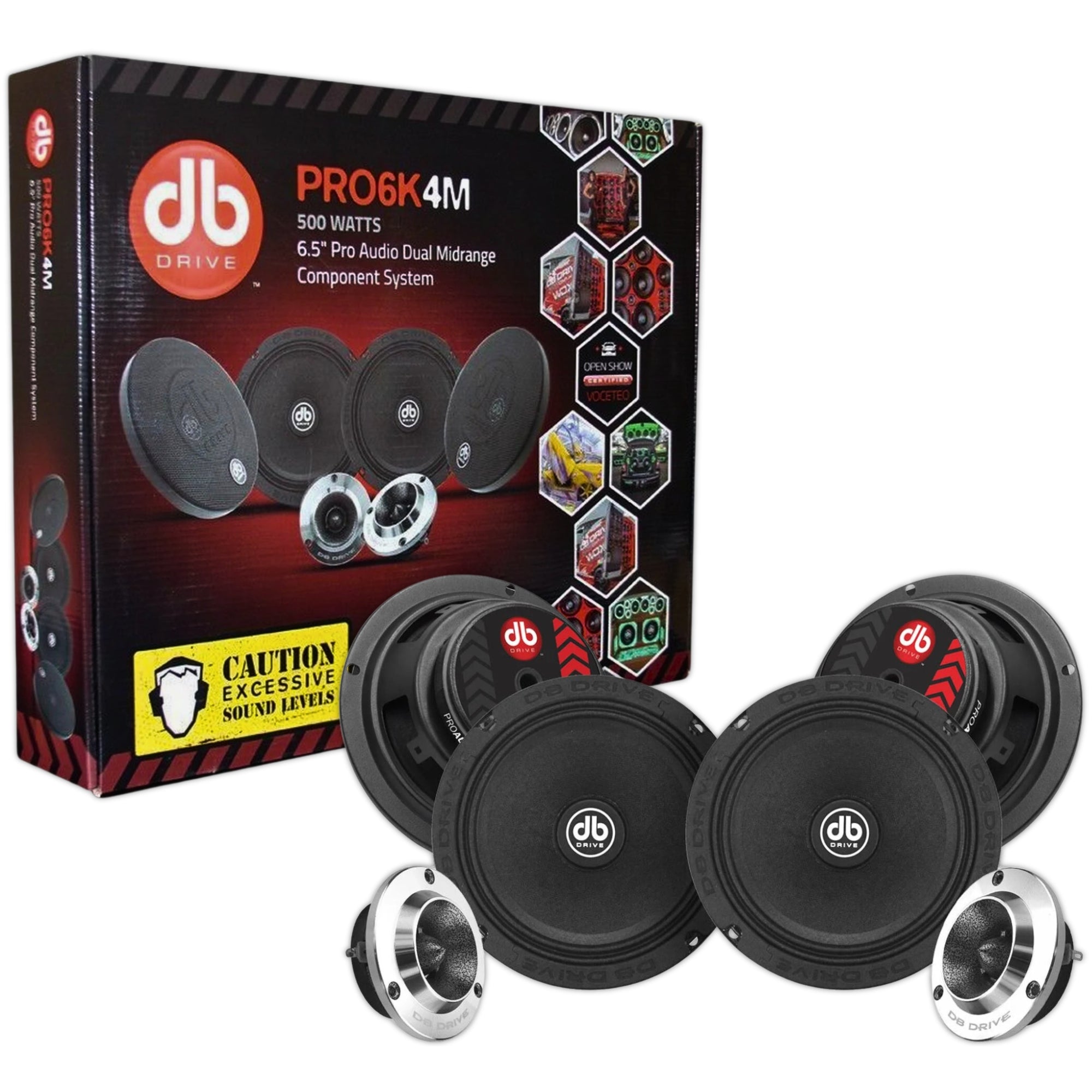 Set de Medios DB Drive PRO6K4M 500W 6.5 PLG - Audioshop México lo mejor en Car Audio en México -  DB Drive