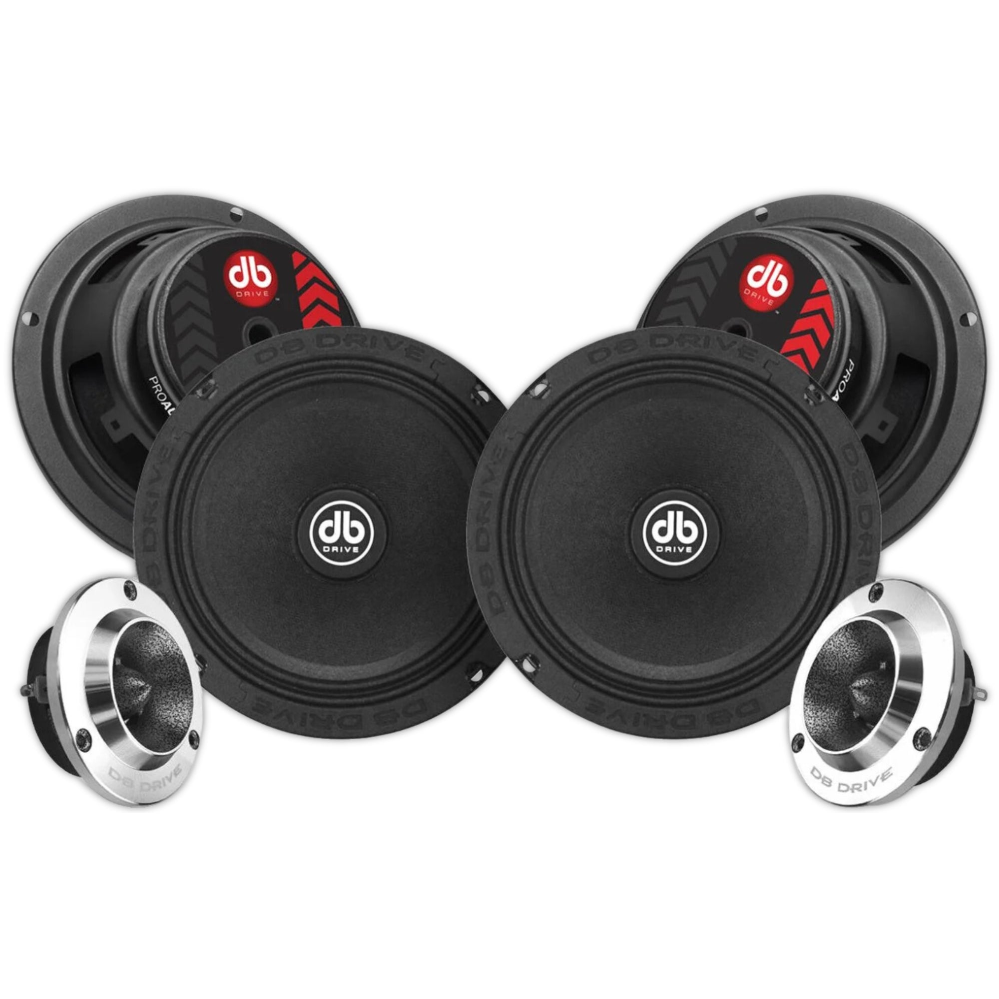 Set de Medios DB Drive PRO6K4M 500W 6.5 PLG - Audioshop México lo mejor en Car Audio en México -  DB Drive