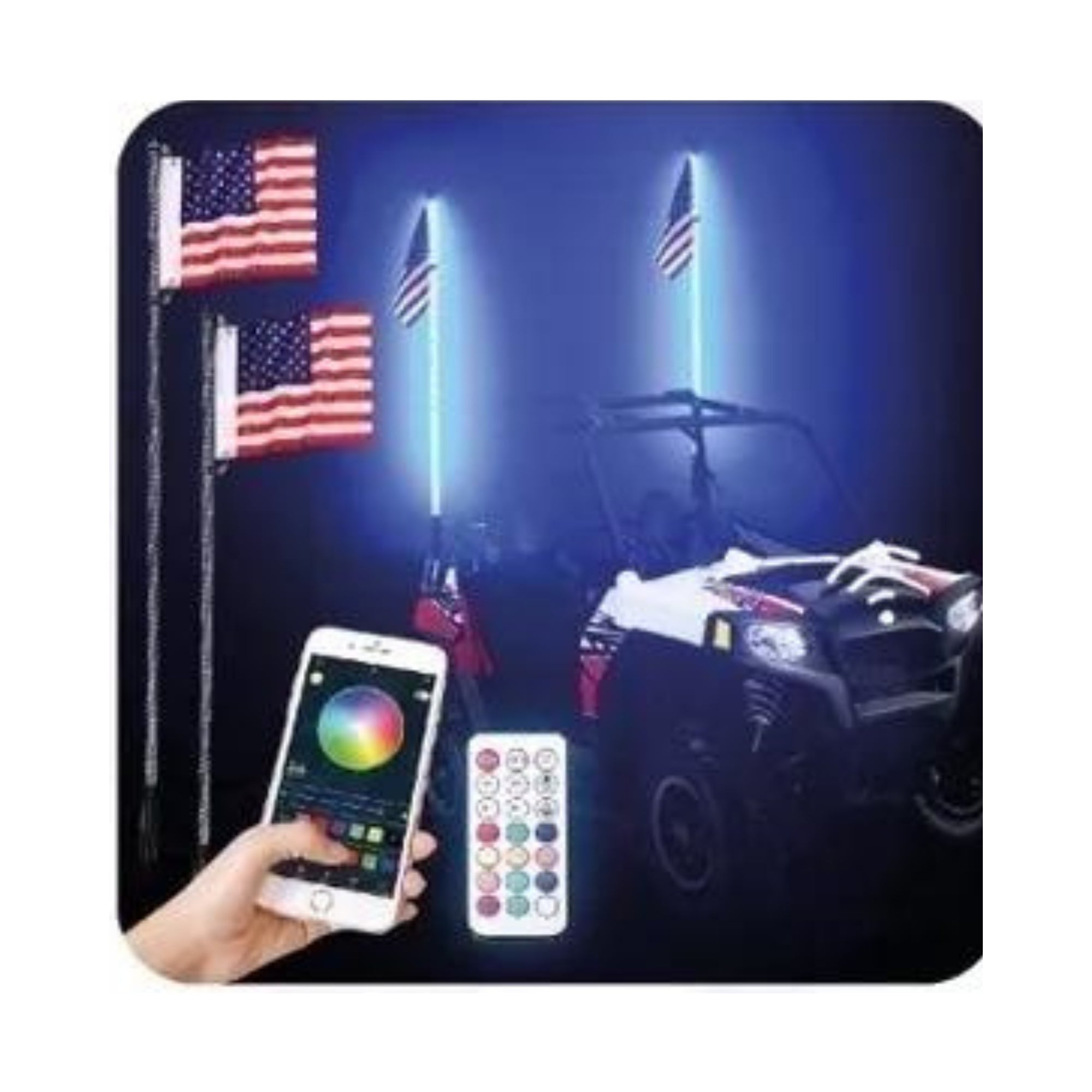 Antena LED en espiral Rock Series RKS-FLAGLED 1.2 metros 120 Patrones de Luces - Audioshop México lo mejor en Car Audio en México -  Rock Series