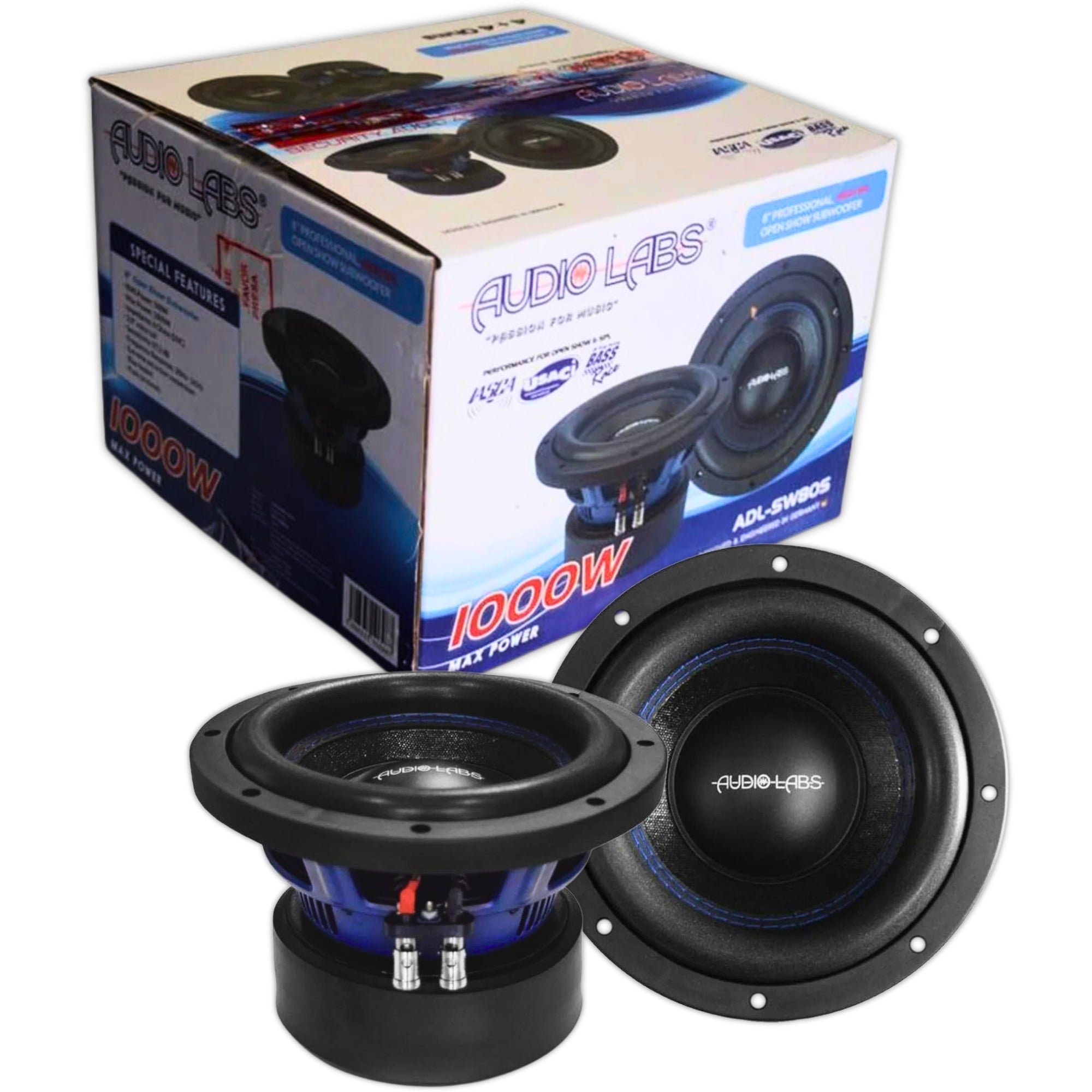 Subwoofer Audio Labs ADL-SW8OS 1000W 8 PLG - Audioshop México lo mejor en Car Audio en México -  Audio Labs