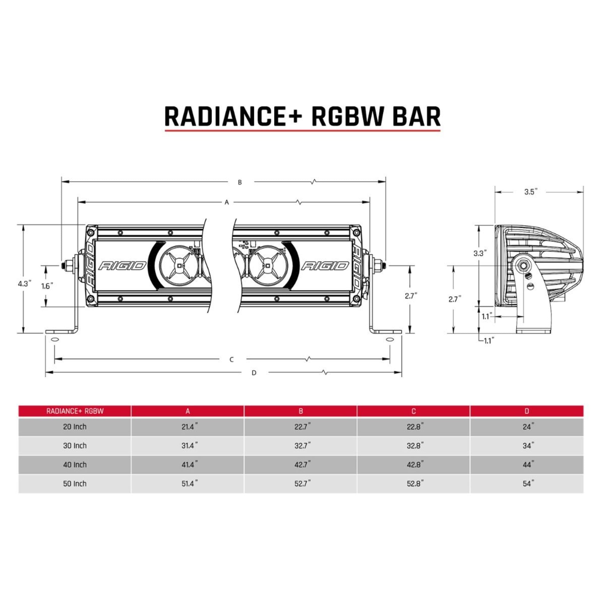 BARRA DE LUZ LED RIGID RADIANCE 30  PULGADAS RGBW RZR CAN AM - Audioshop México lo mejor en Car Audio en México -  RIGID