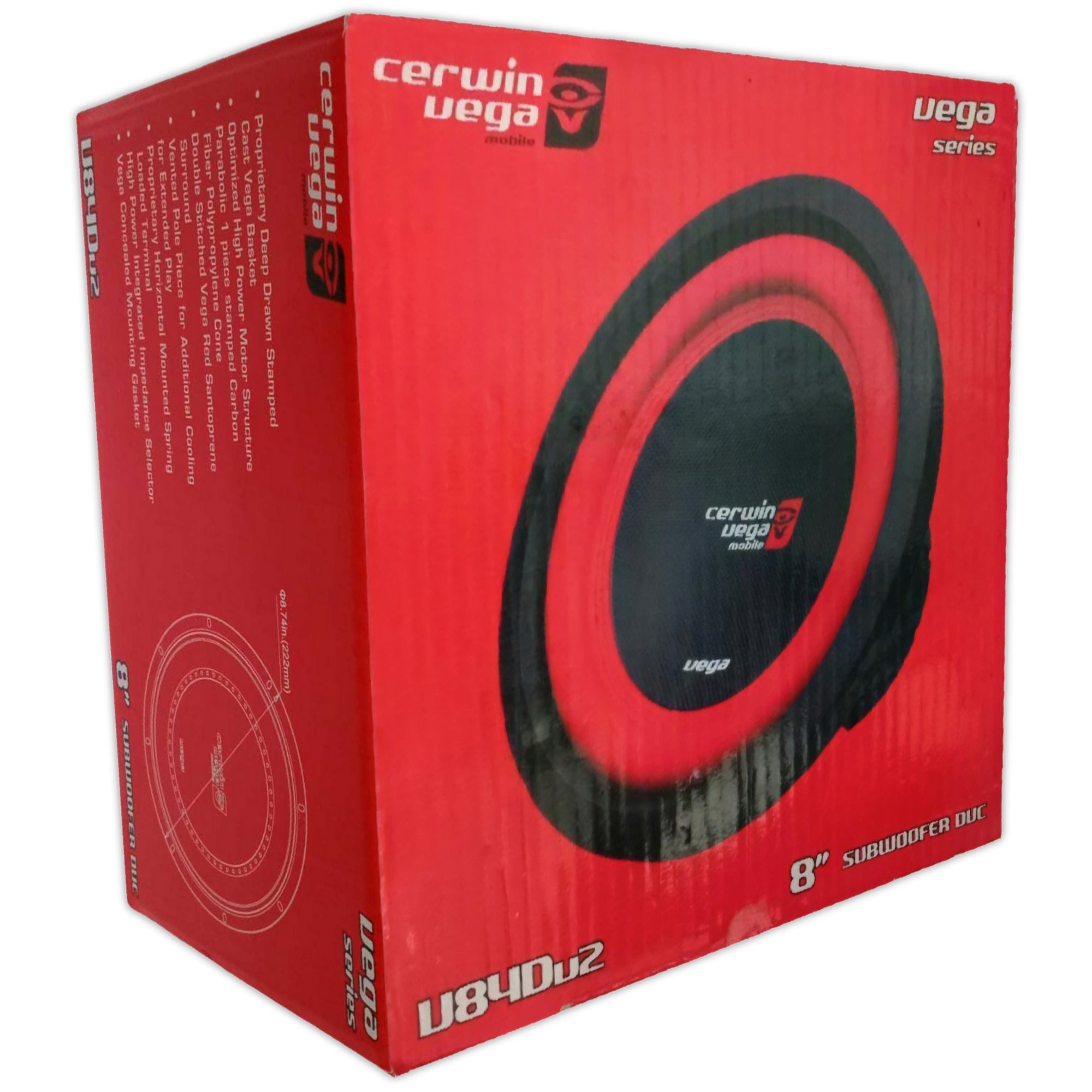 Subwoofer Cerwin Vega V84DV2 500W 8 PLG Doble Bobina - Audioshop México lo mejor en Car Audio en México -  Cerwin Vega