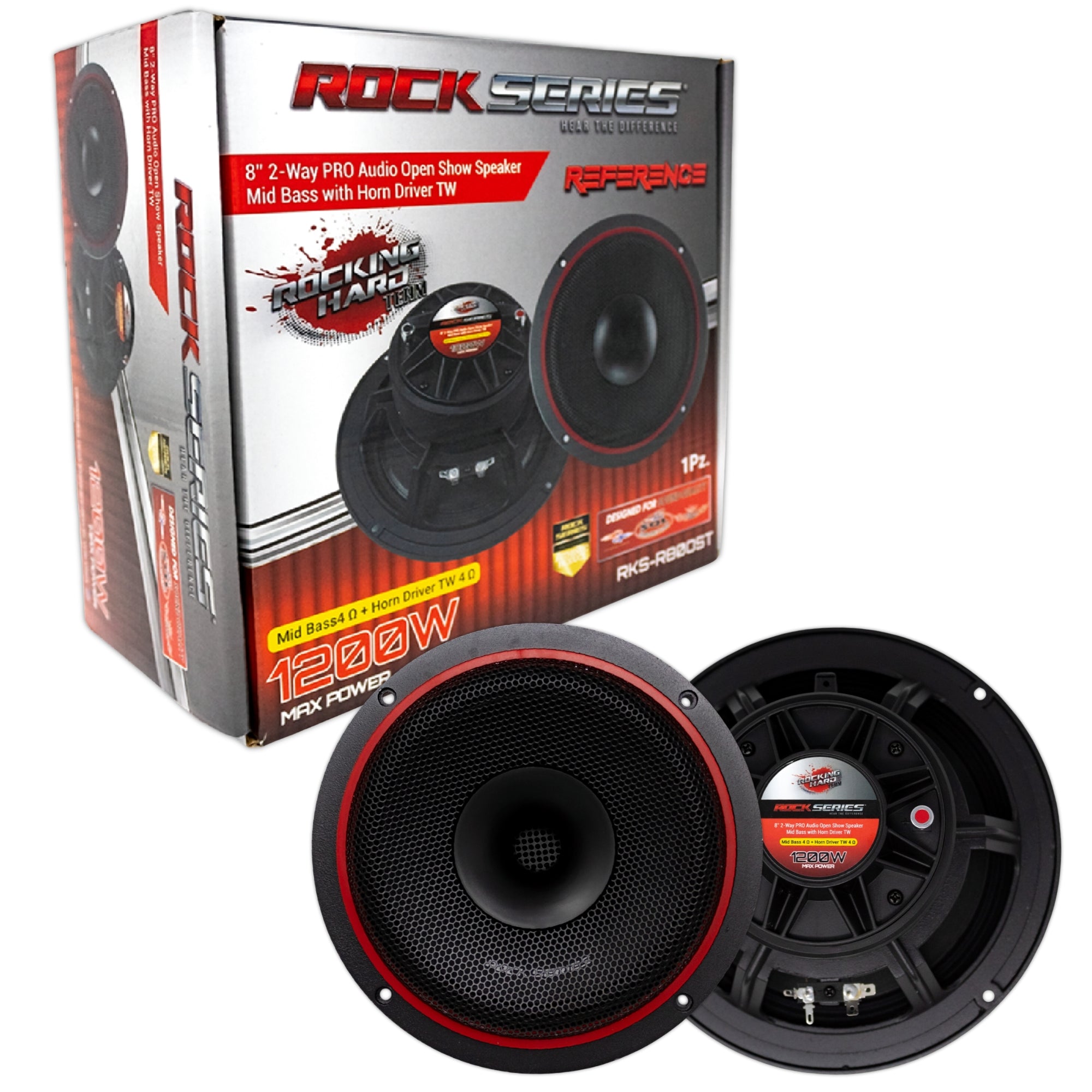 Medio Rango con Driver Rock Series RKS-R80OST 1200W 8 PLG Open Show - Audioshop México lo mejor en Car Audio en México -  Rock Series