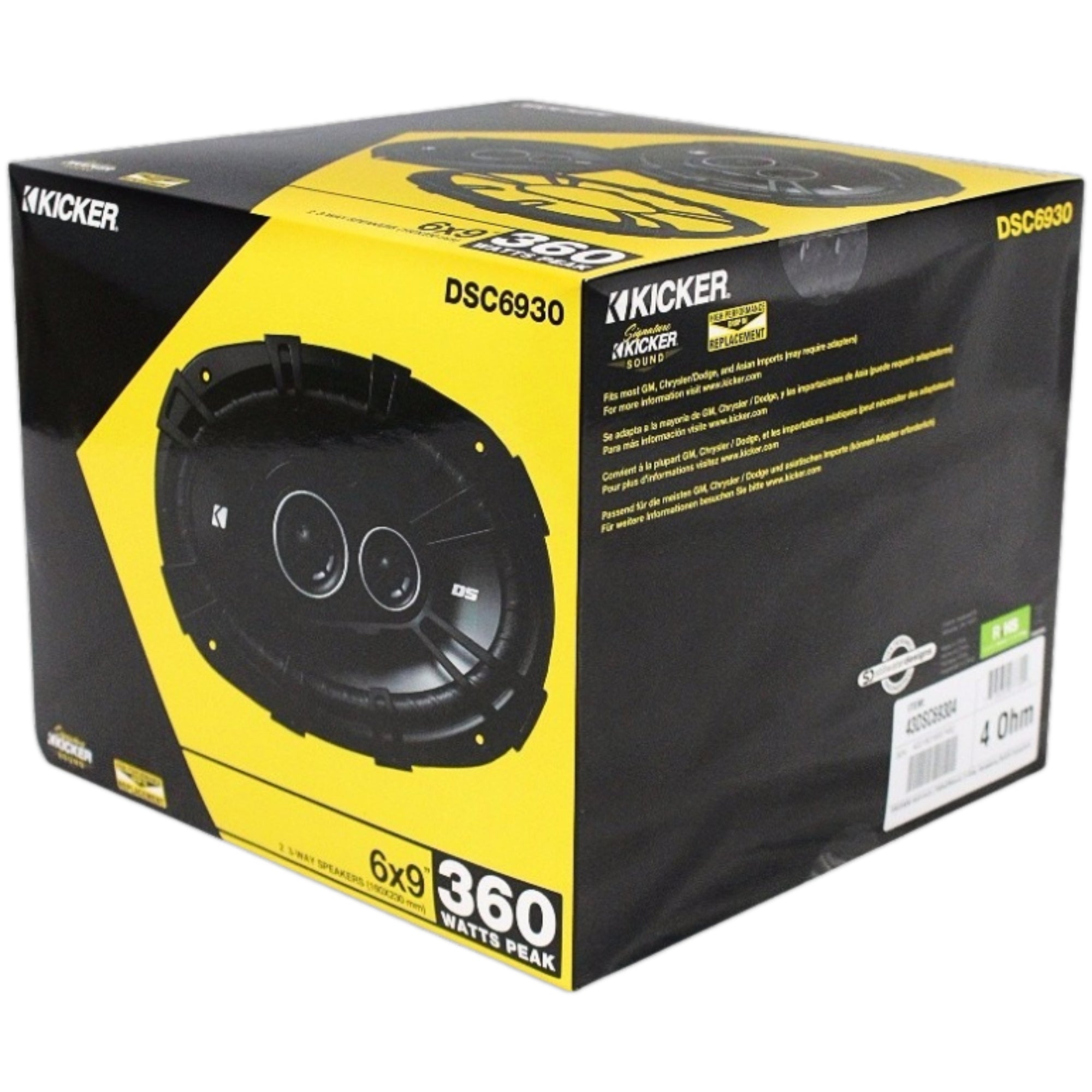 Bocinas Coaxiales Kicker DSC69304 6x9 Pulgadas 3 Vías 360W - Audioshop México lo mejor en Car Audio en México -  Kicker