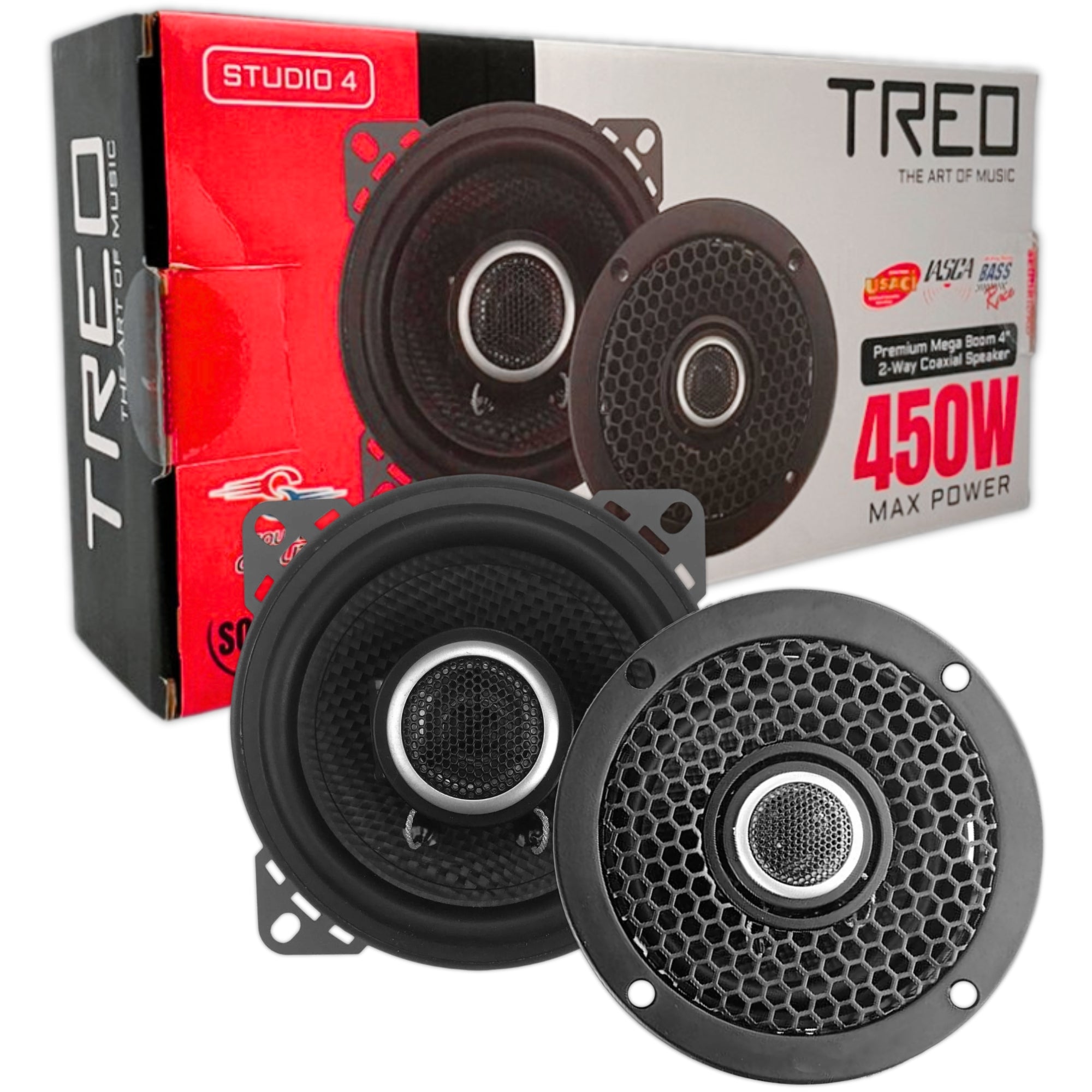 Bocinas Coaxiales Treo STUDIO4 450W 4 PLG 4 - Audioshop México lo mejor en Car Audio en México -  Treo