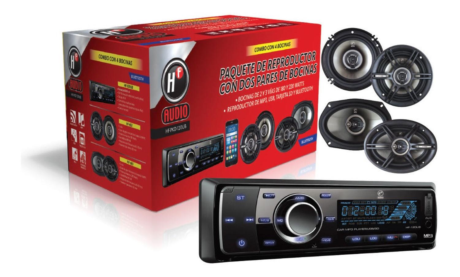 Paquete Estéreo, 2 Bocinas de 6.5" Pulgadas y 2 Bocinas de 6x9 Pulgadas HF Audio HF-PKD120UB - Audioshop México lo mejor en Car Audio en México -  HF Audio