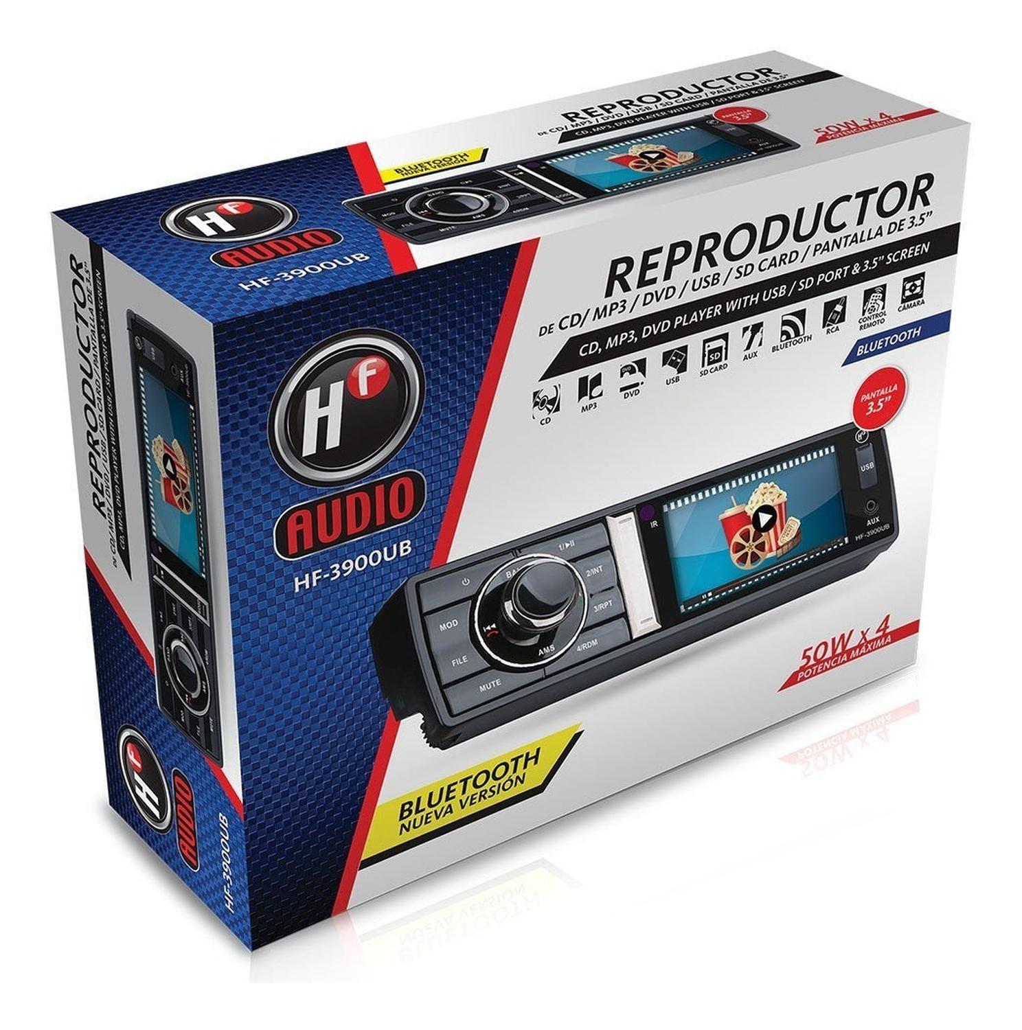 Autoestéreo Pantalla 1 DIN HF Audio HF-3900UB 50wx4 Bluetooth/USB/SD - Audioshop México lo mejor en Car Audio en México -  HF Audio