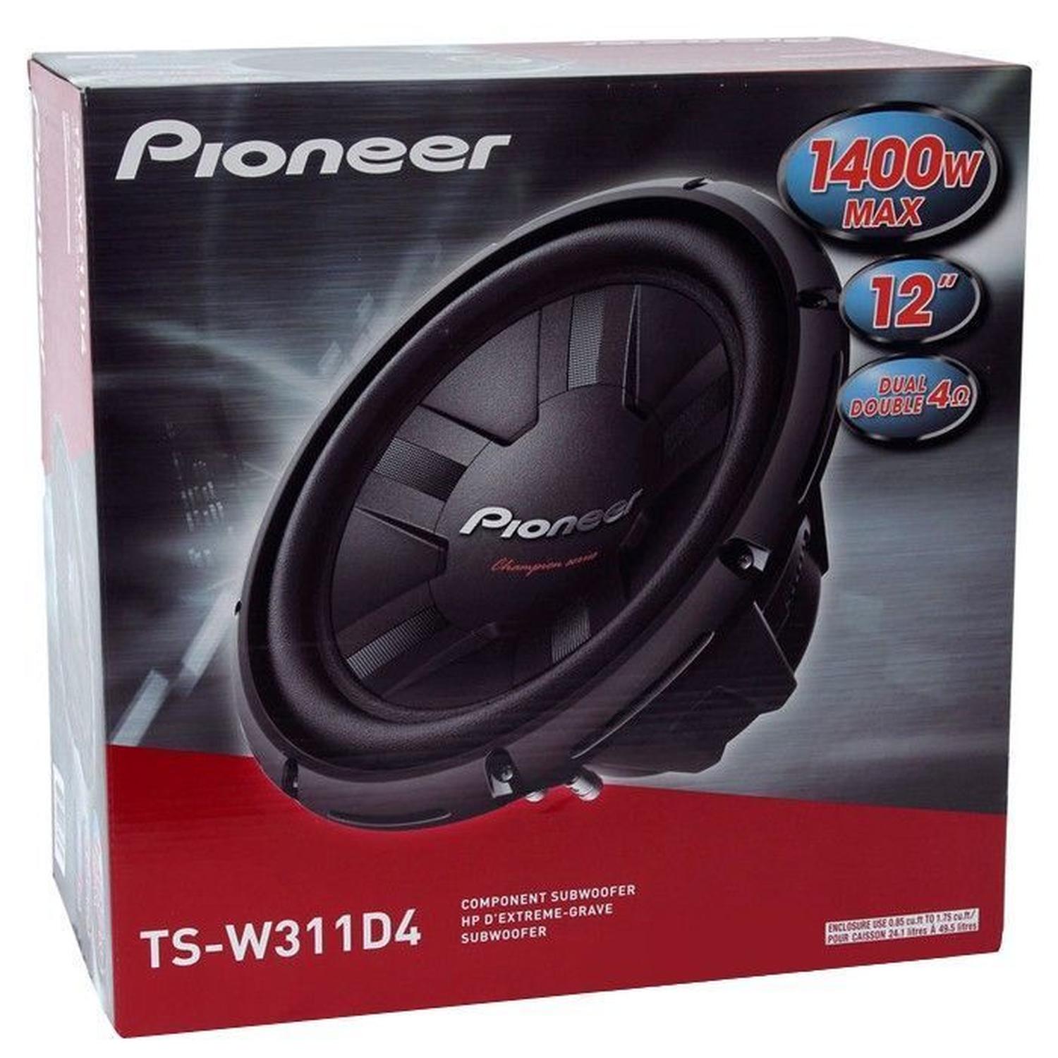 Subwoofer Doble Bobina Pioneer TS-W311D4 1400 Watts 12 Pulgadas 4 Ohms 450 Watts RMS - Audioshop México lo mejor en Car Audio en México -  Pioneer