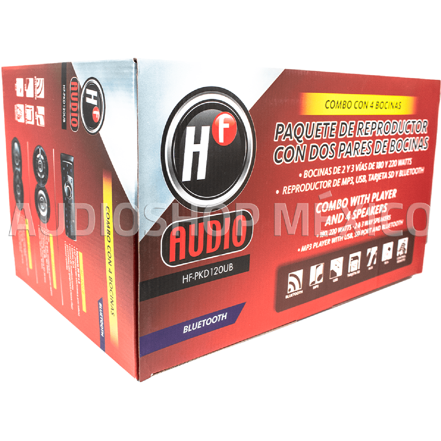 Paquete Estéreo, 2 Bocinas de 6.5" Pulgadas y 2 Bocinas de 6x9 Pulgadas HF Audio HF-PKD120UB - Audioshop México lo mejor en Car Audio en México -  HF Audio