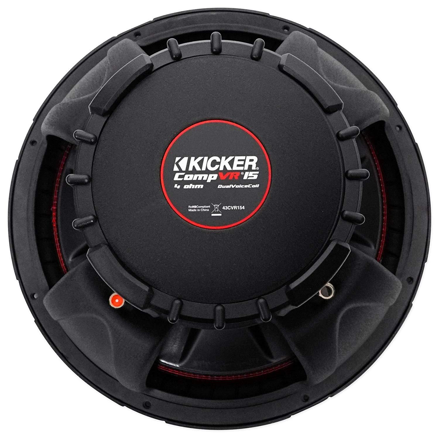 Subwoofer Kicker CVR154 1000 Watts 15 Pulgadas 4 Ohms 500 Watts RMS Doble Bobina CompVR Series - Audioshop México lo mejor en Car Audio en México -  Kicker