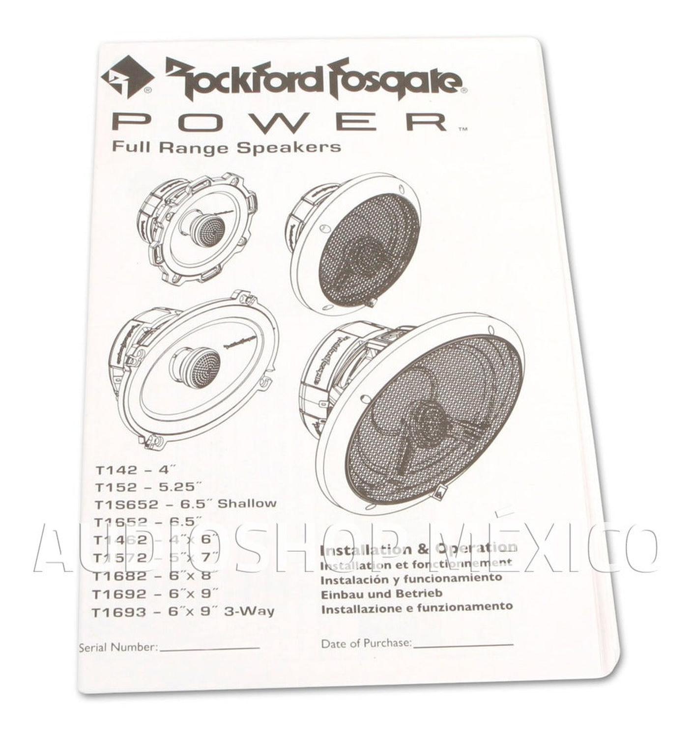 Bocinas Coaxiales Full-Range Rockford Fosgate T1692 200 Watts 6×9 Pulgadas 4 Ohms 2 Vías Power Serie - Audioshop México lo mejor en Car Audio en México -  Rockford Fosgate