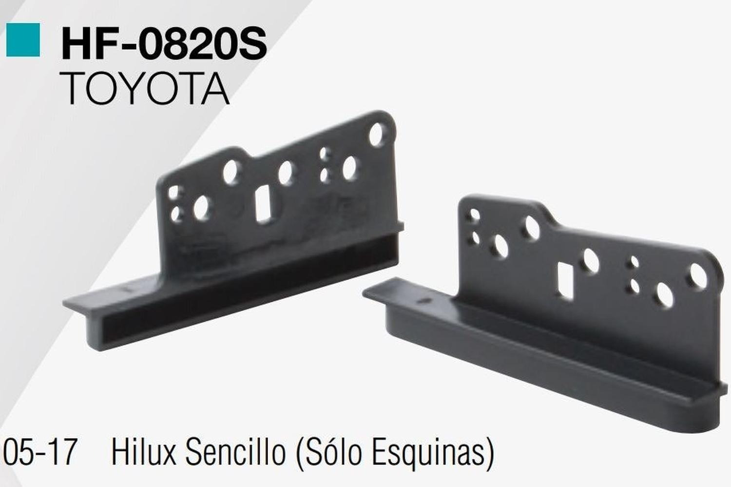 Frente Base (Brackets) para Estéreo HF Audio HF-0820S Toyota Hilux Sencillo 2005-2017 (Solo esquinas - Audioshop México lo mejor en Car Audio en México -  HF Audio