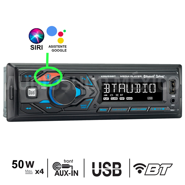 Autoestereo Dual Xrm59bt Receptor Medios Digitales Bluetooth Botón Sir