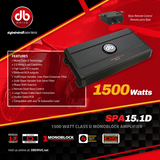 Amplificador Db Drive Spa15.1d De 1500w 1 Ch Clase D 1 Ohm - Audioshop México lo mejor en Car Audio en México -  DB Drive
