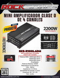 Mini Amplificador Full-Range 4 Canales Rock Series RKS-R1000.4DM 2200 W Clase D Open Show - Audioshop México lo mejor en Car Audio en México -  Rock Series