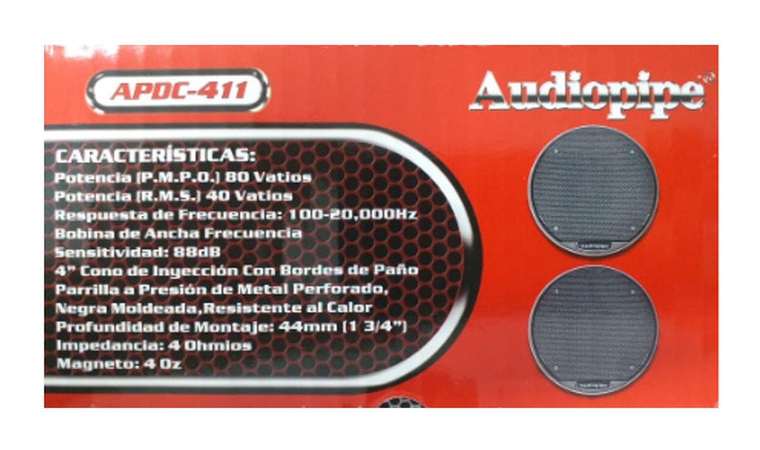 Bocinas de Media Baja Frecuencia Audiopipe APDC-411 80 Watts 4 Pulgadas 4 Ohms 40 Watts RMS 2 Vías - Audioshop México lo mejor en Car Audio en México -  Audiopipe