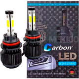 Kit Led Carbon 55 Watts CARLED H4 9007 H13 H/L Alta/baja H1 H3 9005 9006 H7 H11 4 Caras 6000K Blanco - Audioshop México lo mejor en Car Audio en México -  Carbon LED
