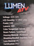 3 Faros LED Cuadrados para Jeep RZR Todoterreno Lumen ATV-5013 2 Flood + 1 Spot 10 Watts 6000k - Audioshop México lo mejor en Car Audio en México -  Lumen