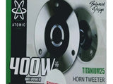Tweeters de Aluminio Atomic Audio TITANIUM25 400 Watts 4 Pulgadas 100 W RMS - Audioshop México lo mejor en Car Audio en México -  Atomic Audio