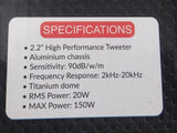 Par de Tweeters de Titanio Rock Series RKS-TW1SQ 150 Watts 2 Pulgadas 4 Ohms 20 Watts RMS Chasis de Aluminio Filtros Alta Calidad Performance Series - Audioshop México lo mejor en Car Audio en México -  Rock Series