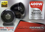 Tweeters Rock Series RKS-TW25SQ 400 Watts 25mm 1 Pulgada 4 Ohms - Audioshop México lo mejor en Car Audio en México -  Rock Series