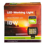 Faro LED Blanca de Trabajo Lumen LM-5918 18 Watts 4 Pulgadas 1260 Lúmenes 6000k Carcasa de Aluminio - Audioshop México lo mejor en Car Audio en México -  Lumen