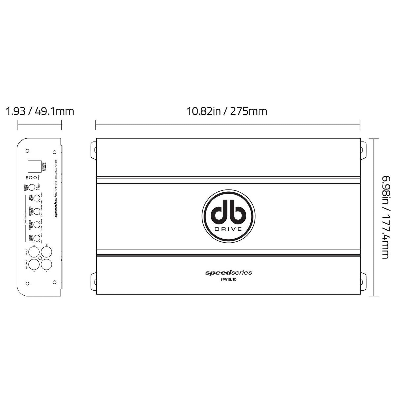 Amplificador Db Drive Spa15.1d De 1500w 1 Ch Clase D 1 Ohm - Audioshop México lo mejor en Car Audio en México -  DB Drive