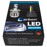 Kit Led Carbon 55 Watts CARLED H4 9007 H13 H/L Alta/baja H1 H3 9005 9006 H7 H11 4 Caras 6000K Blanco - Audioshop México lo mejor en Car Audio en México -  Carbon LED