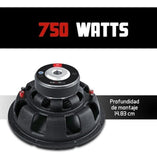 Subwoofer Profesional Euphoria Audio EW3 12D4 750 Watts 12 Pulgadas 4 Ohms 250 Watts RMS Doble Bobin