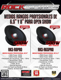 Medios Rangos Profesionales Open Show Rock Series RKS-R8PRO 300/600 Watts Max 4 Ohms (Venta por par) - Audioshop México lo mejor en Car Audio en México -  Rock Series