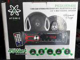 Estéreo 1 DIN + 2 Bocinas Coaxiales 6.5" Atomic Audio PKSILVER400 USB Bluetooth AUX - Audioshop México lo mejor en Car Audio en México -  Atomic Audio