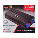 Mini Amplificador Rock Series RKS-P900.5DM 1600W Clase D 2 Ohms 5 Canales