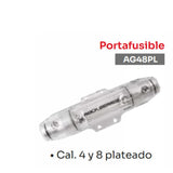 Portafusible Plateado Rock Series AG48PL Calibre 4 y 8 Fuse Holder (Venta individual)