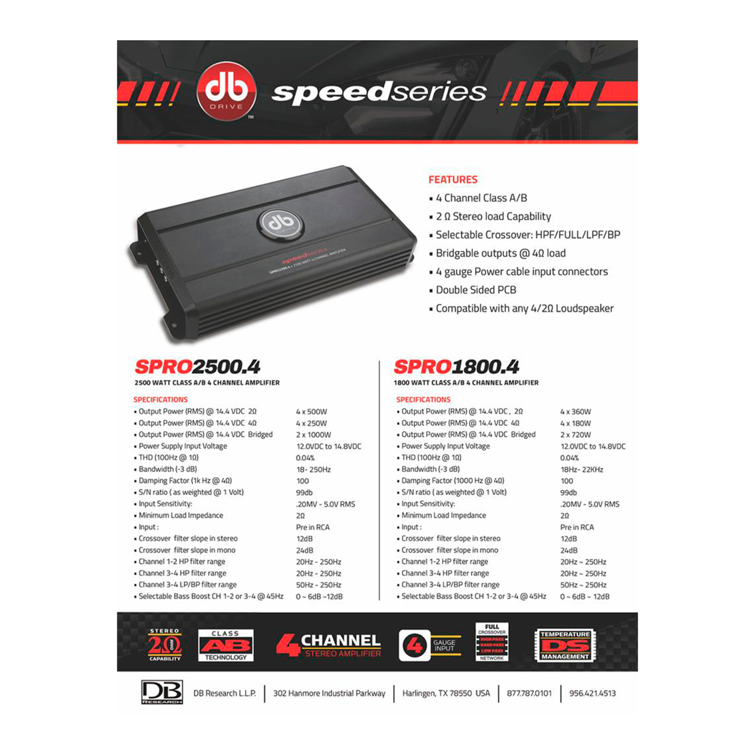Amplificador 4 Canales DB Drive SPRO2500.4 2500 Watts Clase D - Audioshop México lo mejor en Car Audio en México -  DB Drive