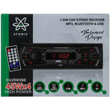 Autoestéreo Atomic Audio SILVER300 BT USB MP3 Aux FM 1 Din