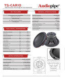 Subwoofer Audiopipe TSCAR10 10 PLG 600W Max 4 Ohm Svc - Audioshop México lo mejor en Car Audio en México -  Audiopipe