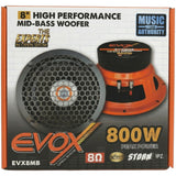 Medio Bajo de Alto Rendimiento Evox EVX8MB 8 PLG 800W