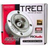Tweeter Tipo Bala para Competencias Treo BULLET350 450 Watts 3.2 Pulgadas 4 Ohms Open Show (Venta individual)