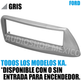 Frente Base Autoestéreo 1 DIN HF Audio HF-0570 Ford Ka Todos Los Modelos Color Gris O Plata