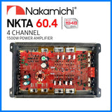 Amplificador 4 Canales para automóvil Nakamichi NKTA60.4 1500 Watts 60Wx4 4 Ohms Clase A/B - Audioshop México lo mejor en Car Audio en México -  Nakamichi