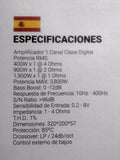 Amplificador Monoblock Treo DYNAMIC 1 1900 Watts Clase D 1 Ohm con control de bajos - Audioshop México lo mejor en Car Audio en México -  Treo
