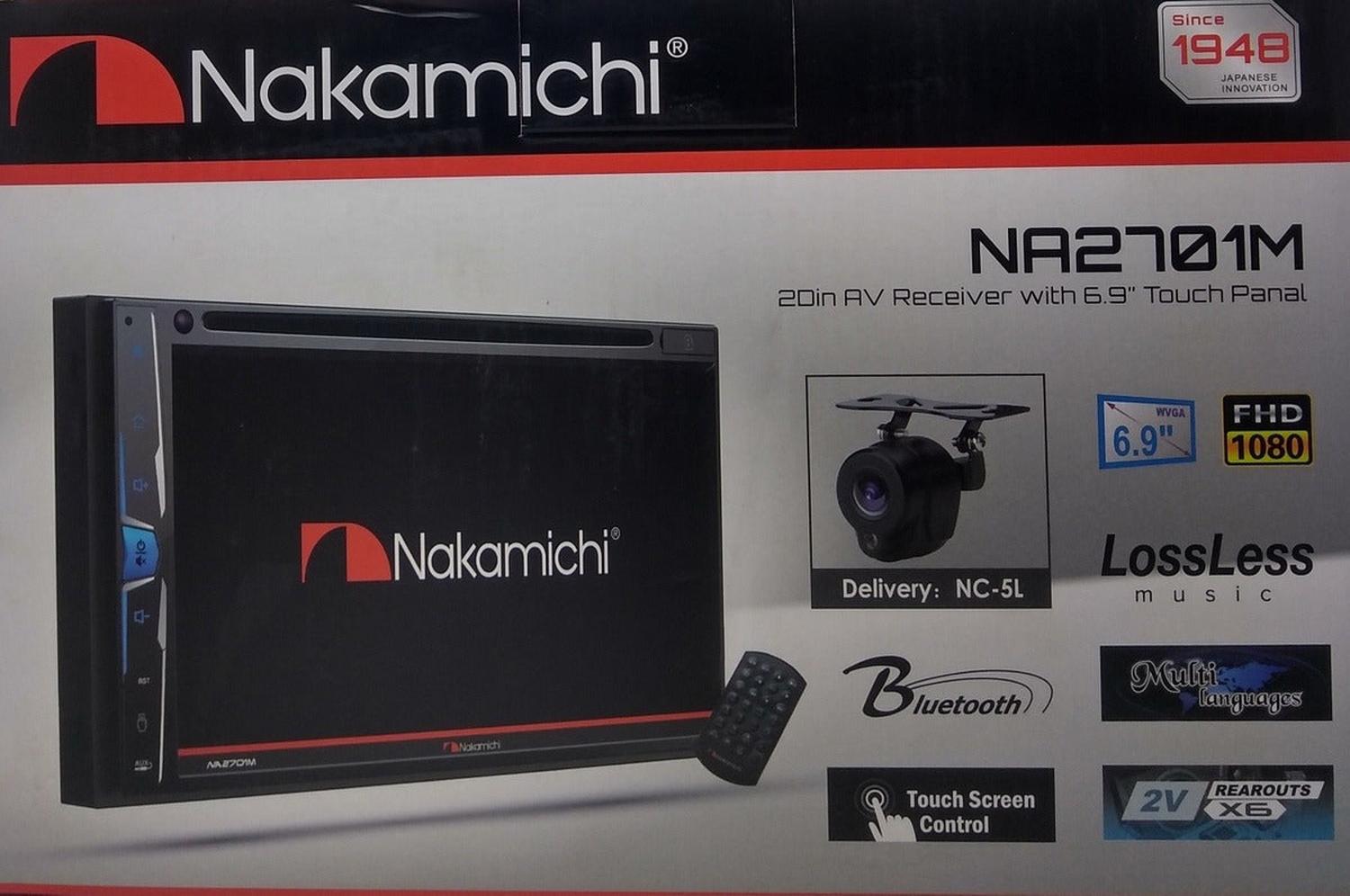 Pantalla 2 DIN Nakamichi NA2701M Bluetooth 6.9" DVD Cámara incluida - Audioshop México lo mejor en Car Audio en México -  Nakamichi