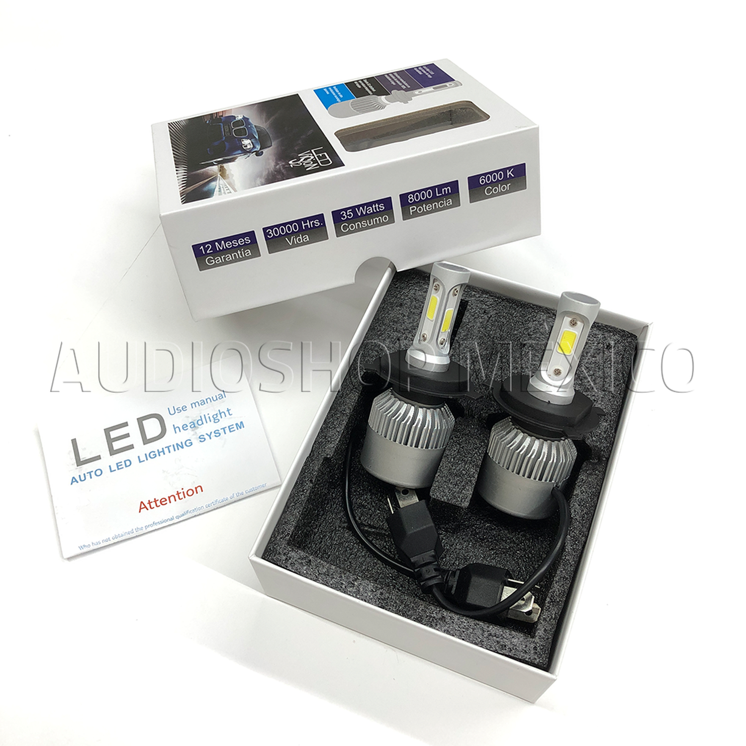 H4 Easy2 Bi-LED-Lampe - 9-32 Vdc - 5000 K - 2500 lms - XENLED - 100 W  Beleuchtung - P43t-38
