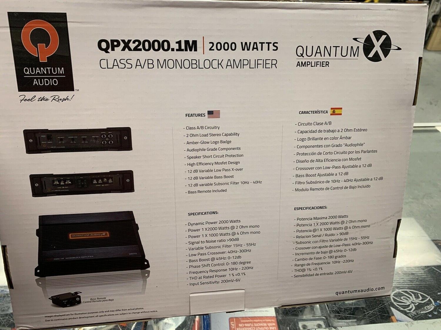 Amplificador Monoblock Quantum Audio QPX2000.1M 2000 Watts Clase AB con Control de bajos QPX Series - Audioshop México lo mejor en Car Audio en México -  Quantum Audio