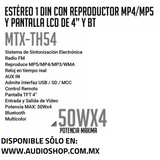 Autoestéreo Pantalla 1 DIN 4" MTX Audio MTX-TH54 LCD USB con Control remoto - Audioshop México lo mejor en Car Audio en México -  MTX Audio
