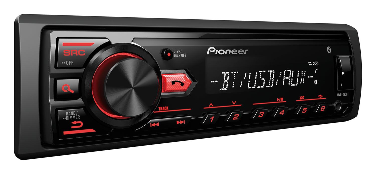 Autoestéreo 1 DIN Pioneer MVH-295BT con Bluetooth, USB, AUX y